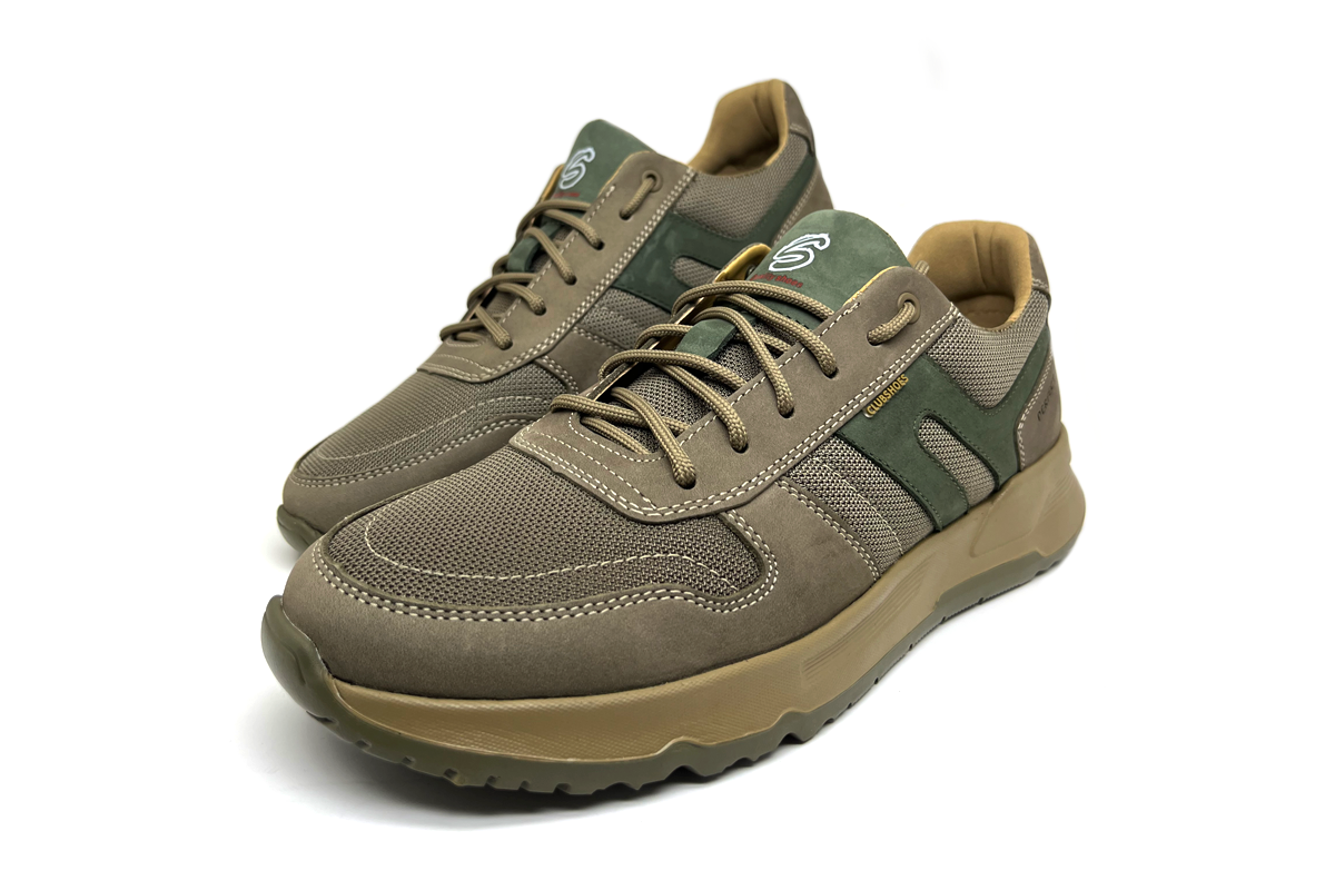 Чоловічі шкіряні кросівки Clubshoes зелено-бежеві Kobi
