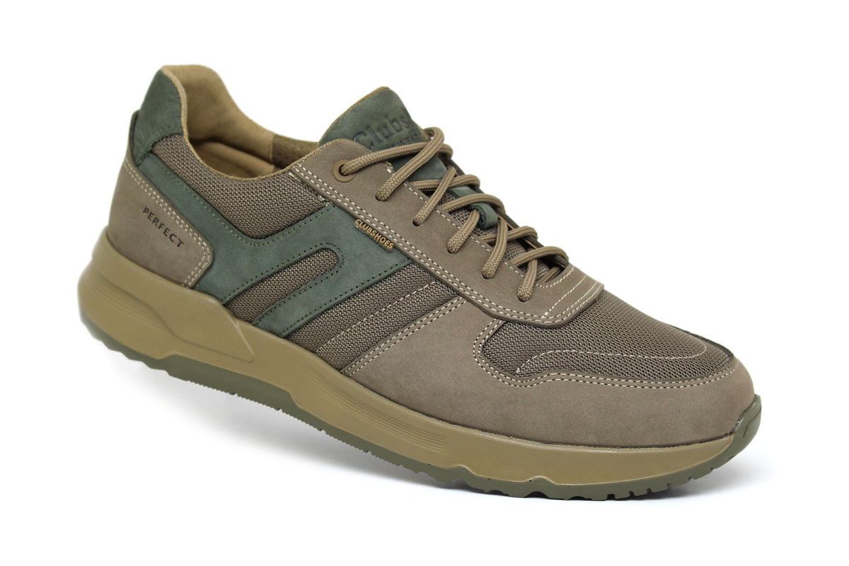 Чоловічі шкіряні кросівки Clubshoes зелено-бежеві Kobi