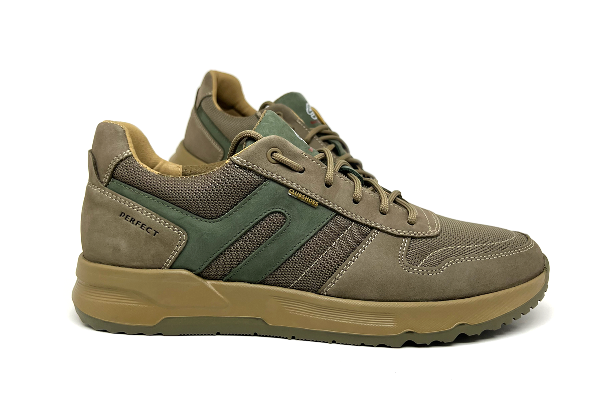 Чоловічі шкіряні кросівки Clubshoes зелено-бежеві Kobi