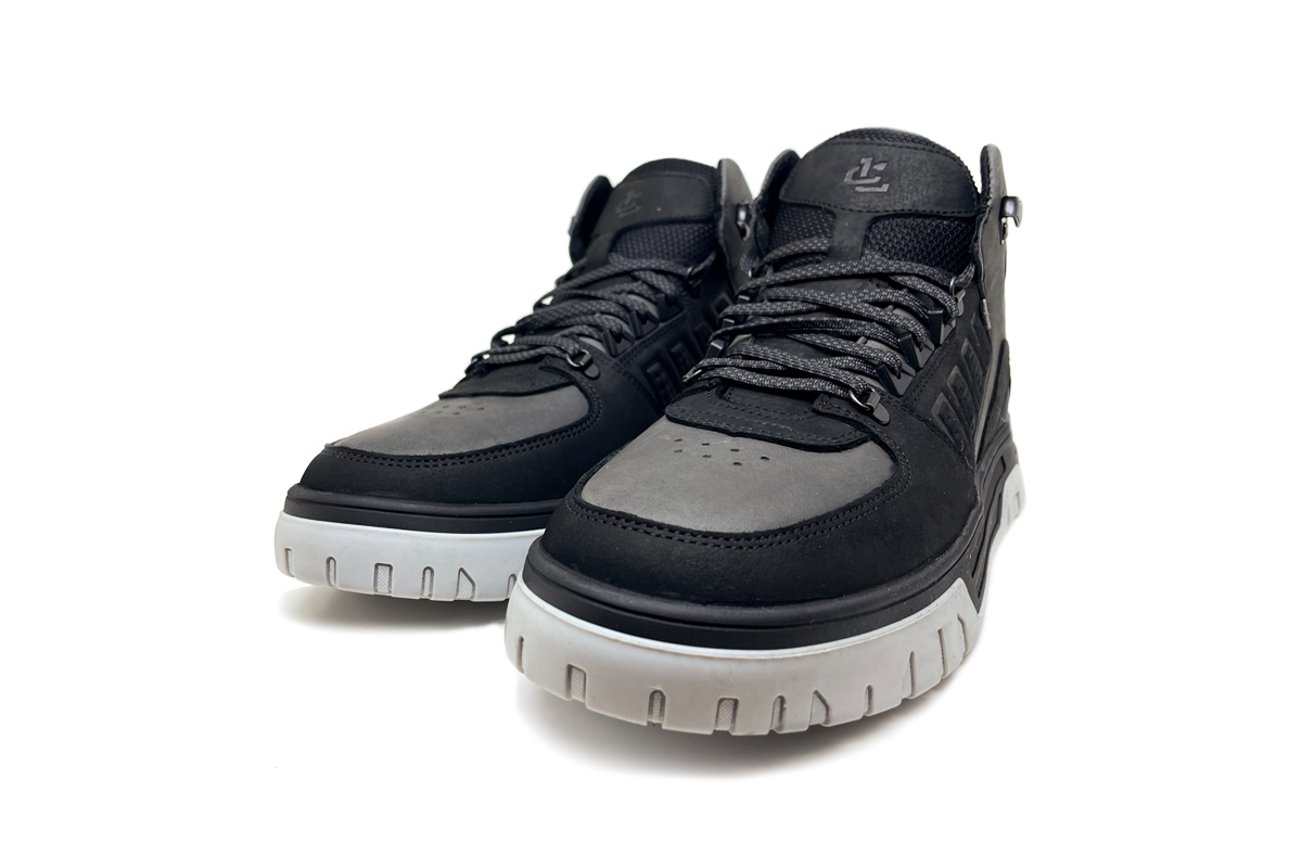 Чоловічі зимові шкіряні черевики Clubshoes чорно-сірі Blaze