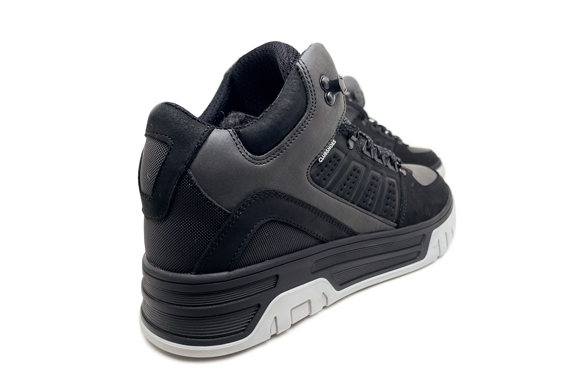 Чоловічі зимові шкіряні черевики Clubshoes чорно-сірі Blaze