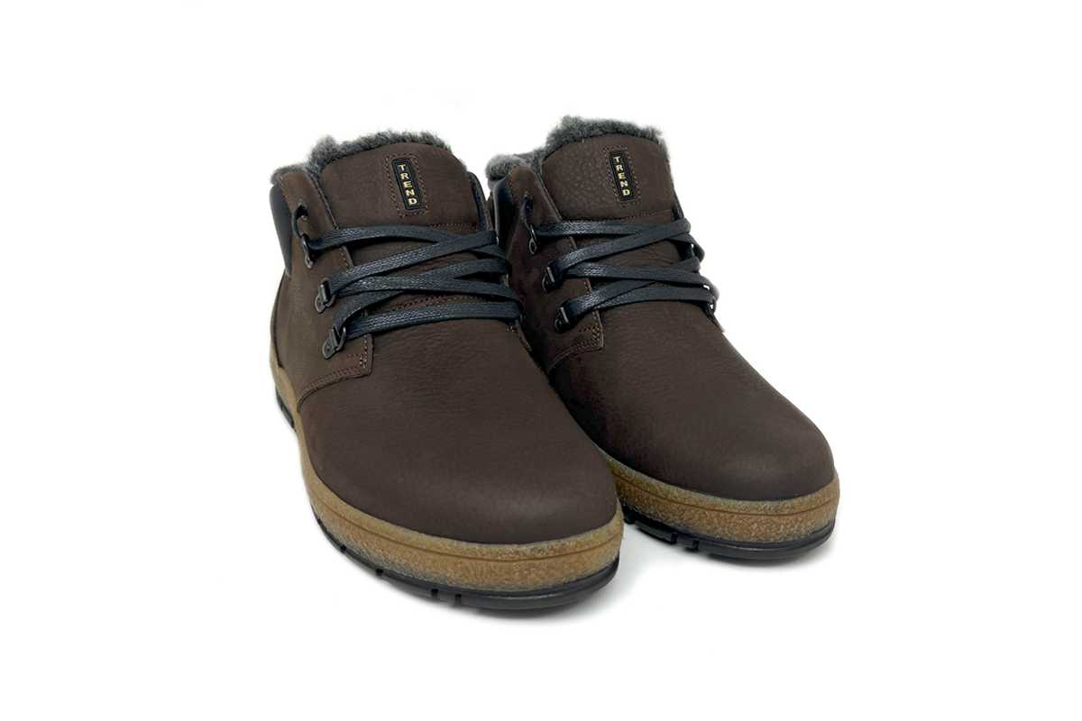 Чоловічі  зимові черевики з нубуку Clubshoes коричневі Coolzen