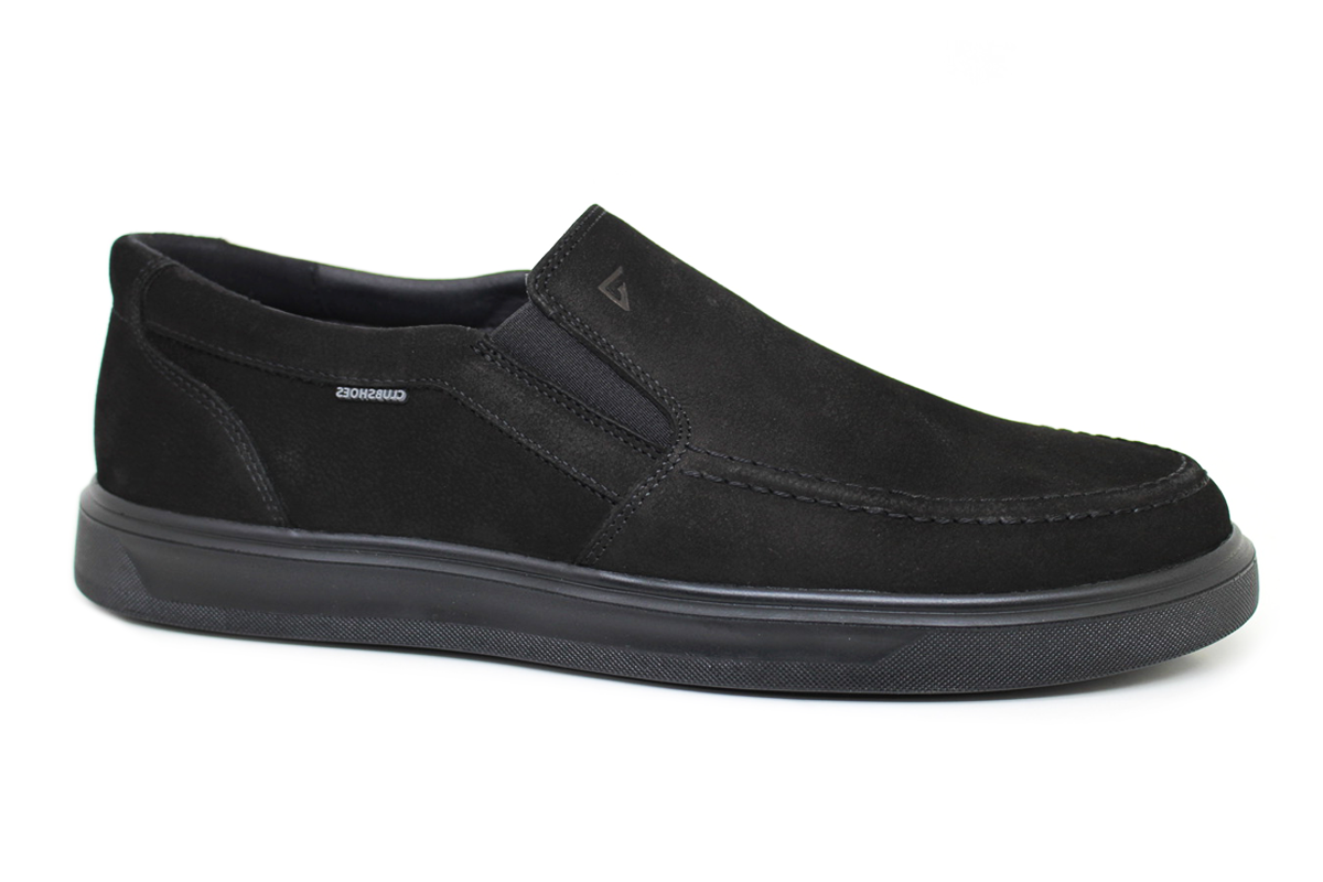 Чоловічі лофери з нубуку Clubshoes чорний Elastic 83