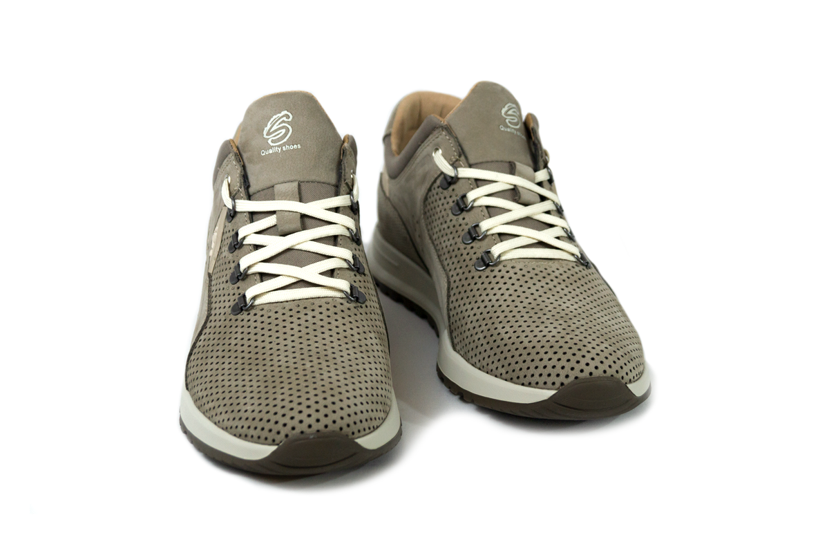 Чоловічі весняні - осінні шкіряні кроссівки Clubshoes бежеві Turin Light