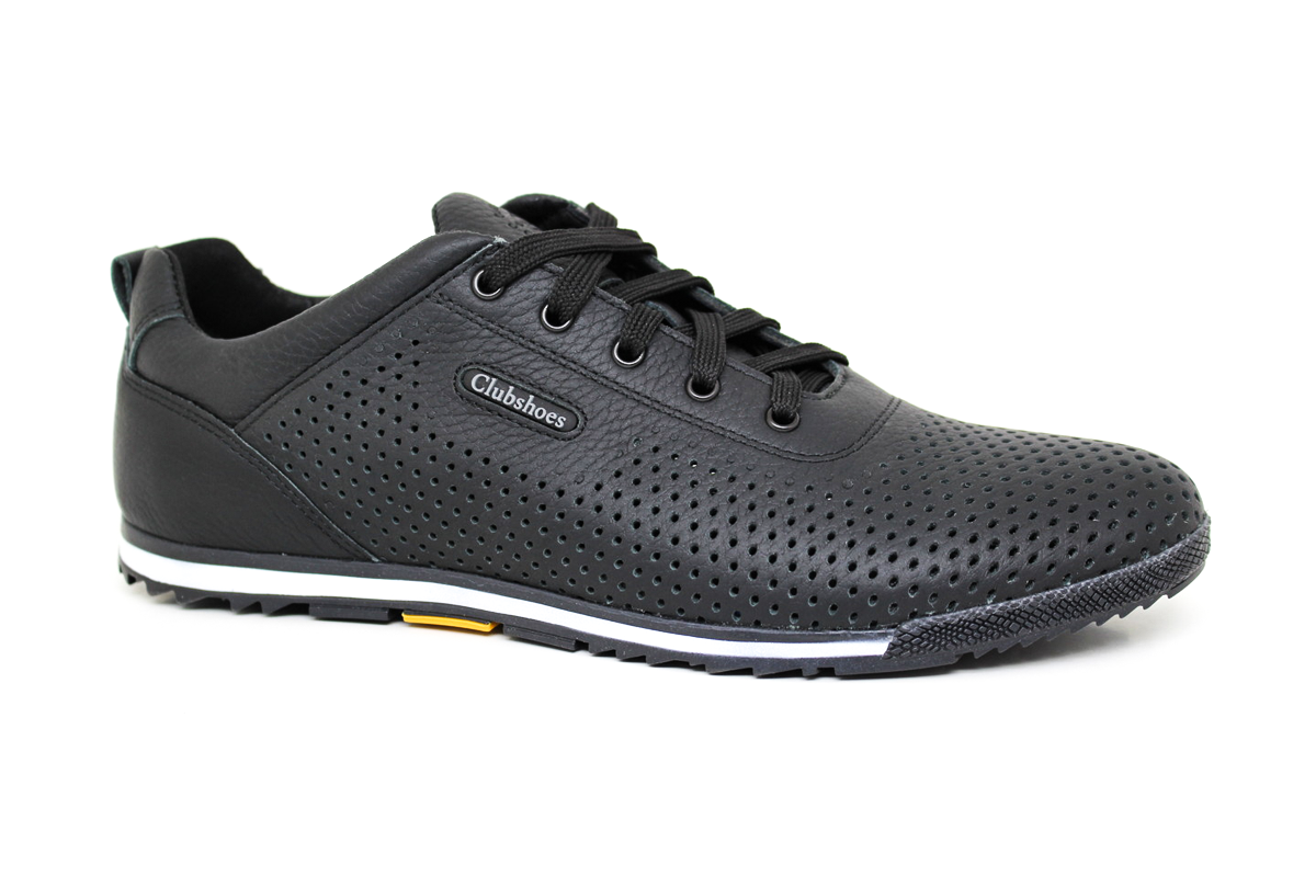 Чоловічі шкіряні кросівки Clubshoes чорний Breeze