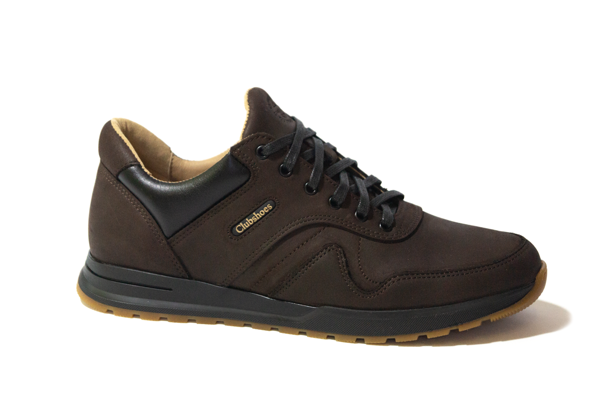 Чоловічі весняні - осінні шкіряні кросівки Clubshoes коричневі Rossi