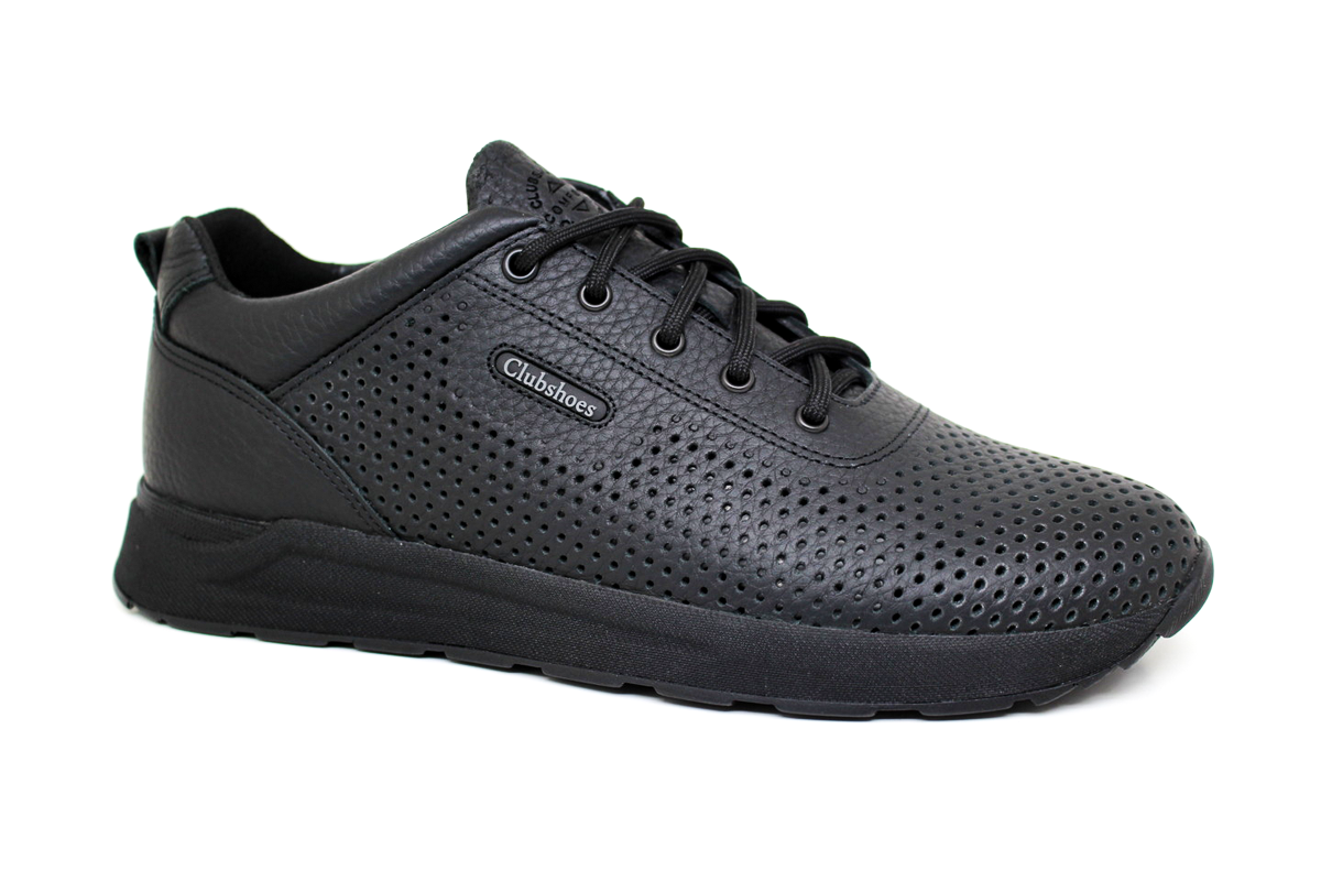 Чоловічі шкіряні кросівки Clubshoes чорний Wave