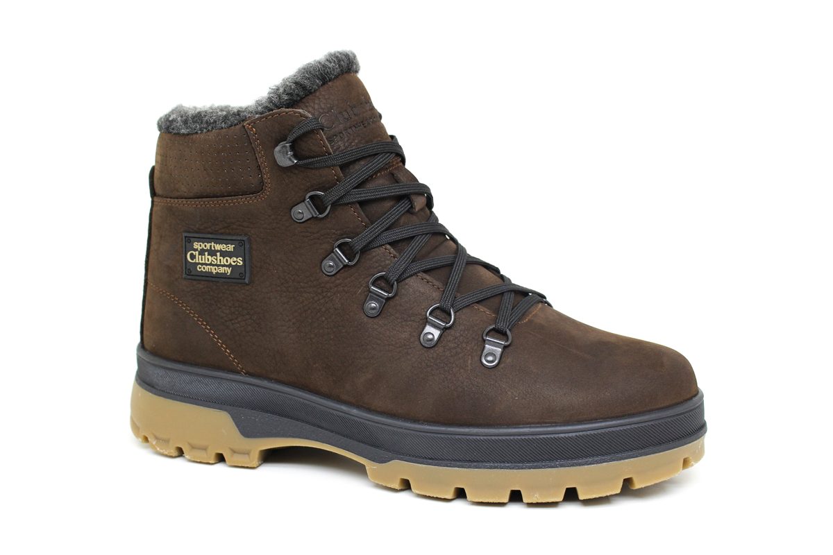 Чоловічі зимові черевики з нубуку Clubshoes коричневі Winterish