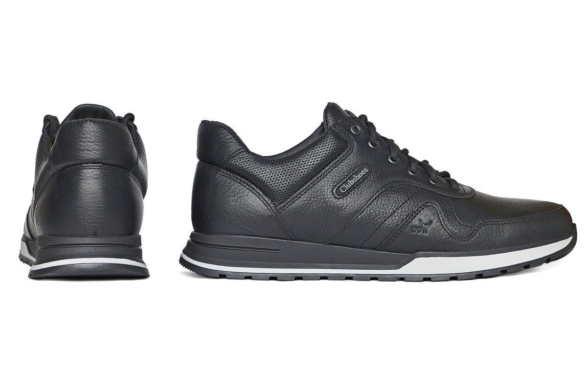 Чоловічі весняні - осінні шкіряні кросівки Clubshoes чорний Rossi