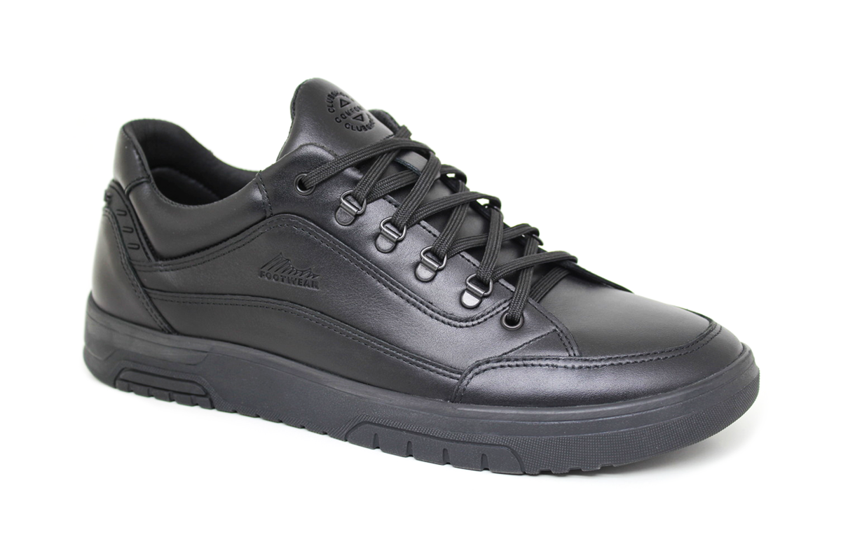 Чоловічі весняні - осінні шкіряні кеди Clubshoes чорний Kendall
