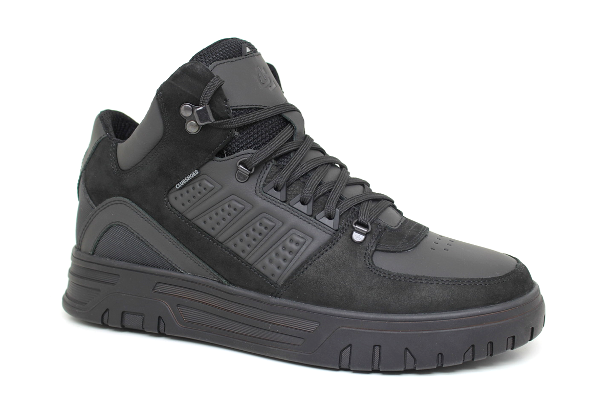 Чоловічі зимові шкіряні черевики Clubshoes чорний Bon