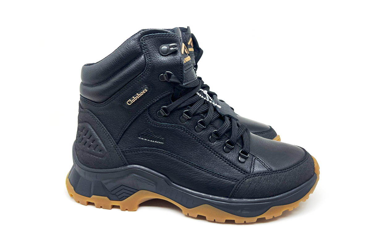 Чоловічі зимові шкіряні черевики Clubshoes чорний Borvio