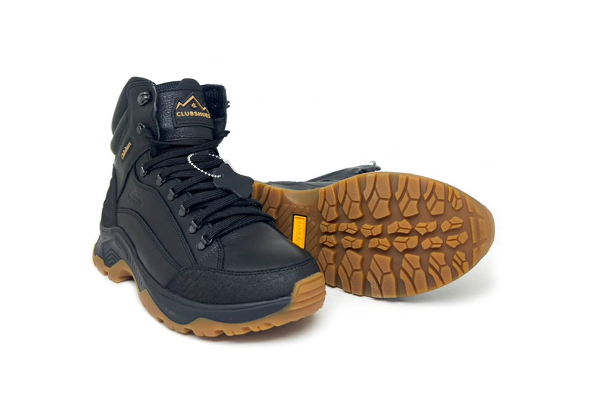 Чоловічі зимові шкіряні черевики Clubshoes чорний Borvio