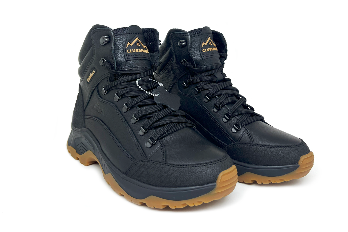 Чоловічі зимові шкіряні черевики Clubshoes чорний Borvio