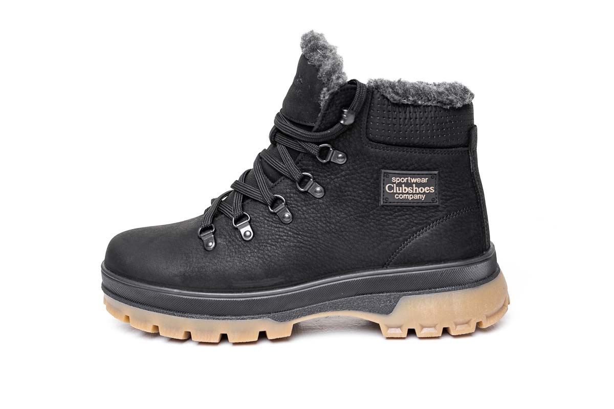 Чоловічі зимові черевики з нубуку Clubshoes чорний Winterish
