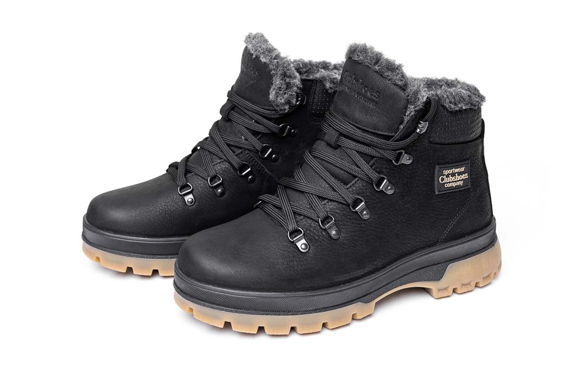 Чоловічі зимові черевики з нубуку Clubshoes чорний Winterish