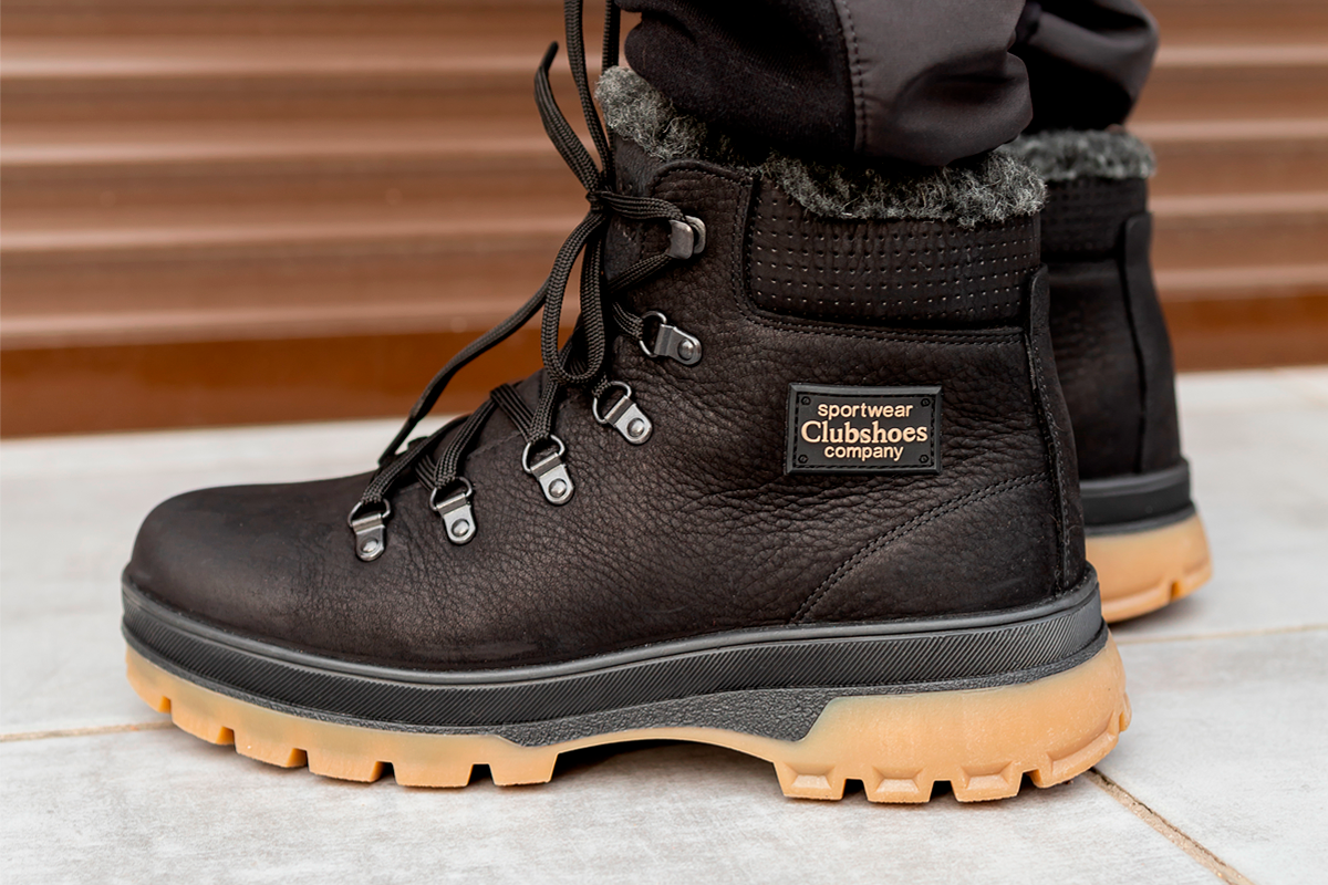 Чоловічі зимові черевики з нубуку Clubshoes чорний Winterish