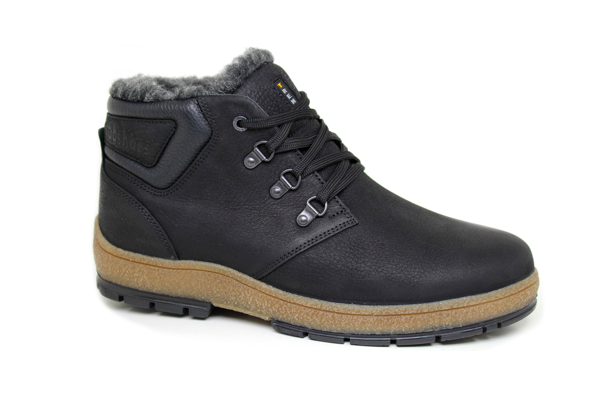 Чоловічі  зимові черевики з нубуку Clubshoes чорний Coolzen