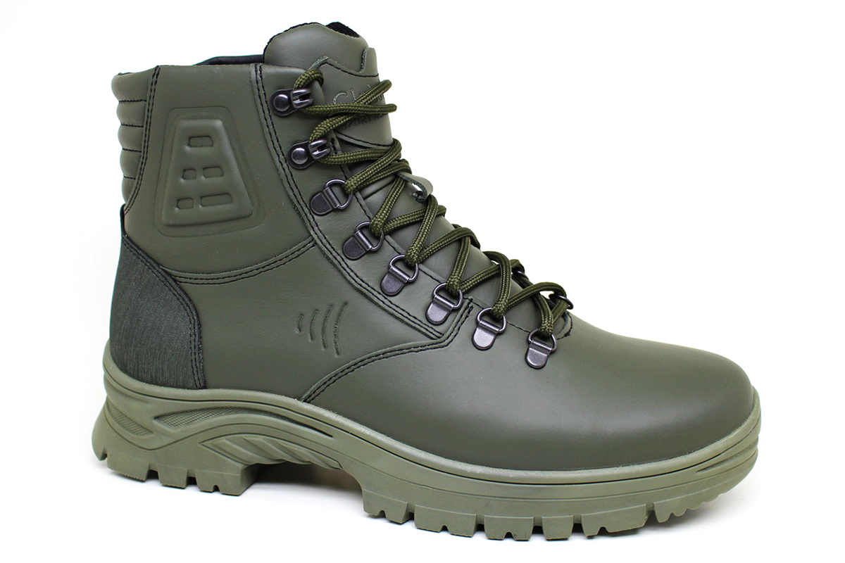 Чоловічі зимові шкіряні черевики Clubshoes оливковий Mensx