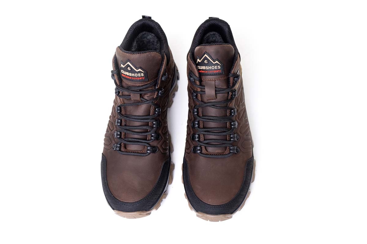 Чоловічі зимові шкіряні черевики Clubshoes коричневий Shox