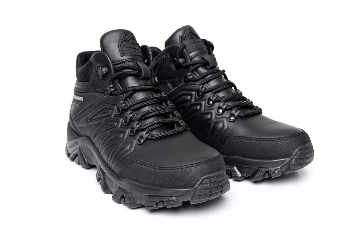Чоловічі зимові шкіряні черевики Clubshoes чорний Shox