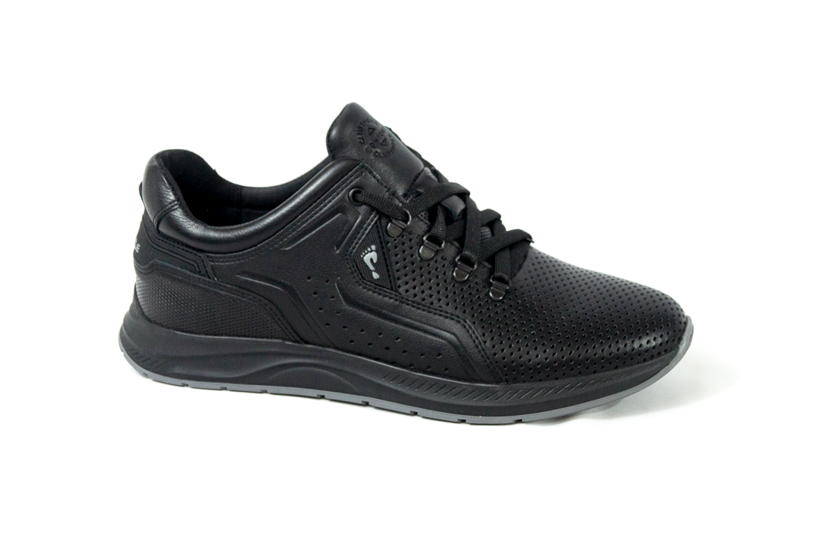 Чоловічі весняні - осінні шкіряні кроссівки Clubshoes чорний Turin Light