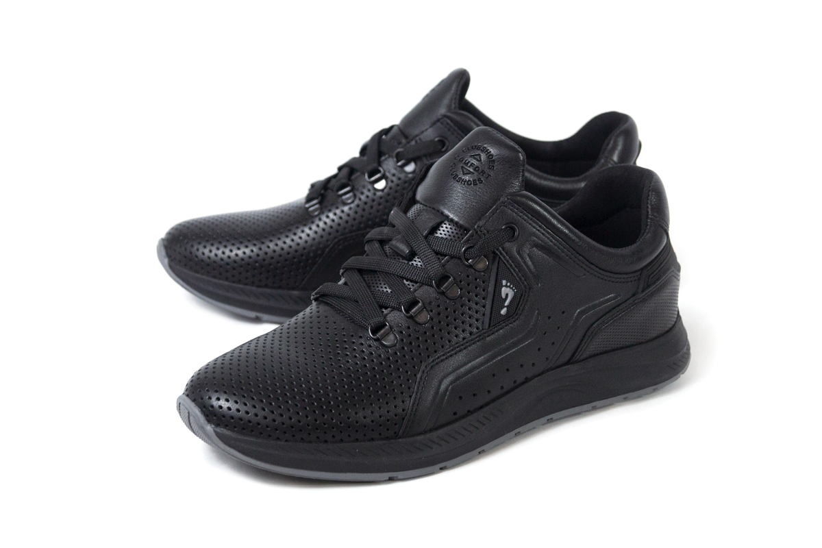 Чоловічі весняні - осінні шкіряні кроссівки Clubshoes чорний Turin Light