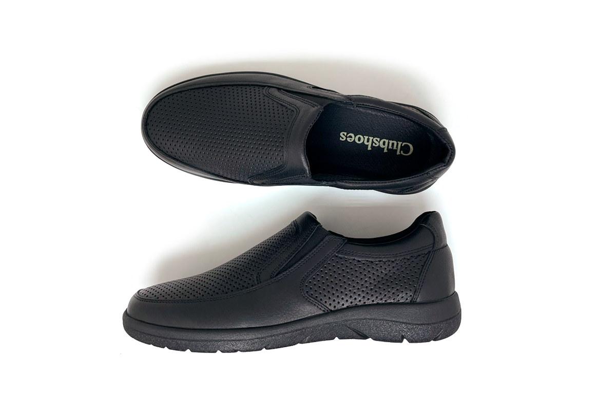 Шкіряні чоловічі лофери Clubshoes чорний Elastic Light