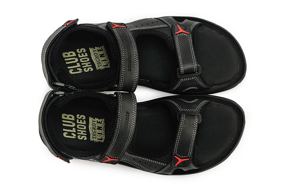 Літні шкіряні чоловічі сандалі Clubshoes чорні Urban