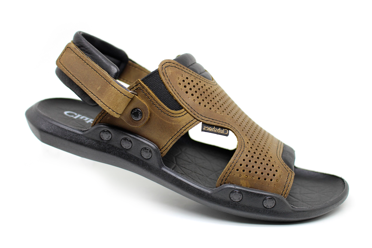 Літні шкіряні чоловічі сандалі Clubshoes оливкові Venture
