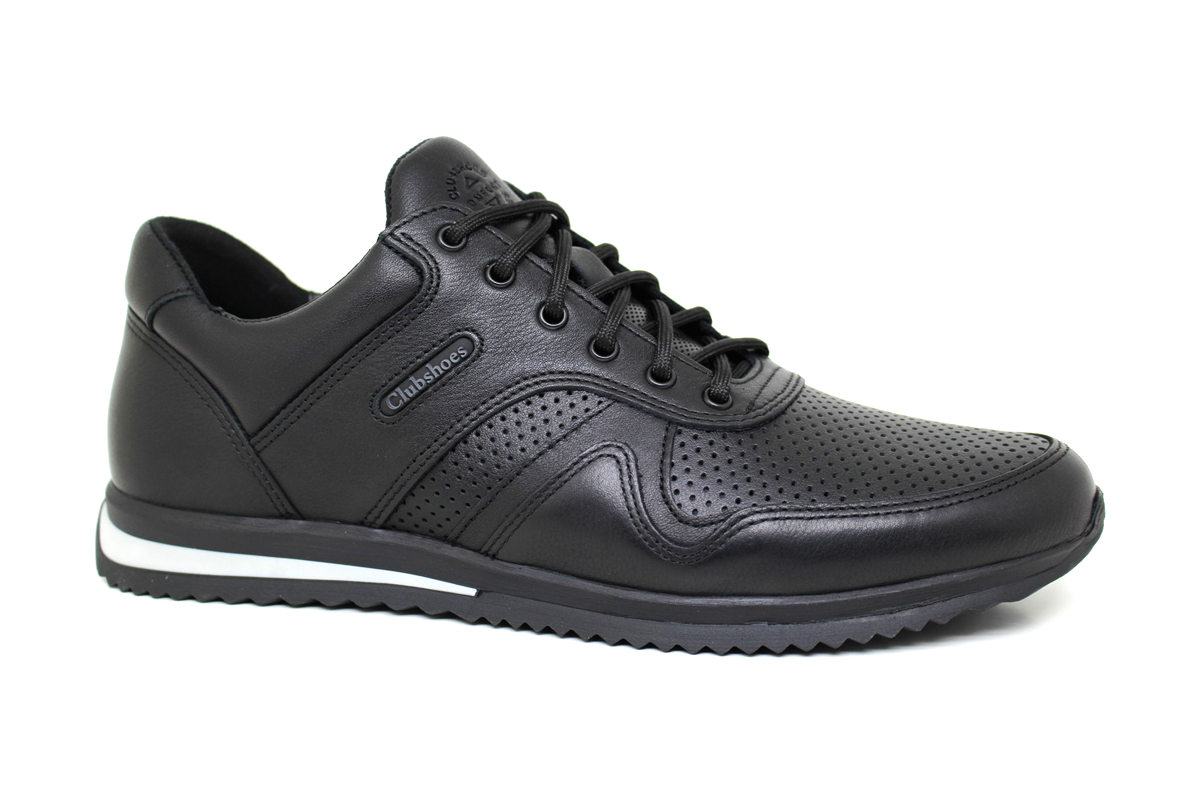 Чоловічі літні шкіряні кросівки Clubshoes чорний Rossi Light