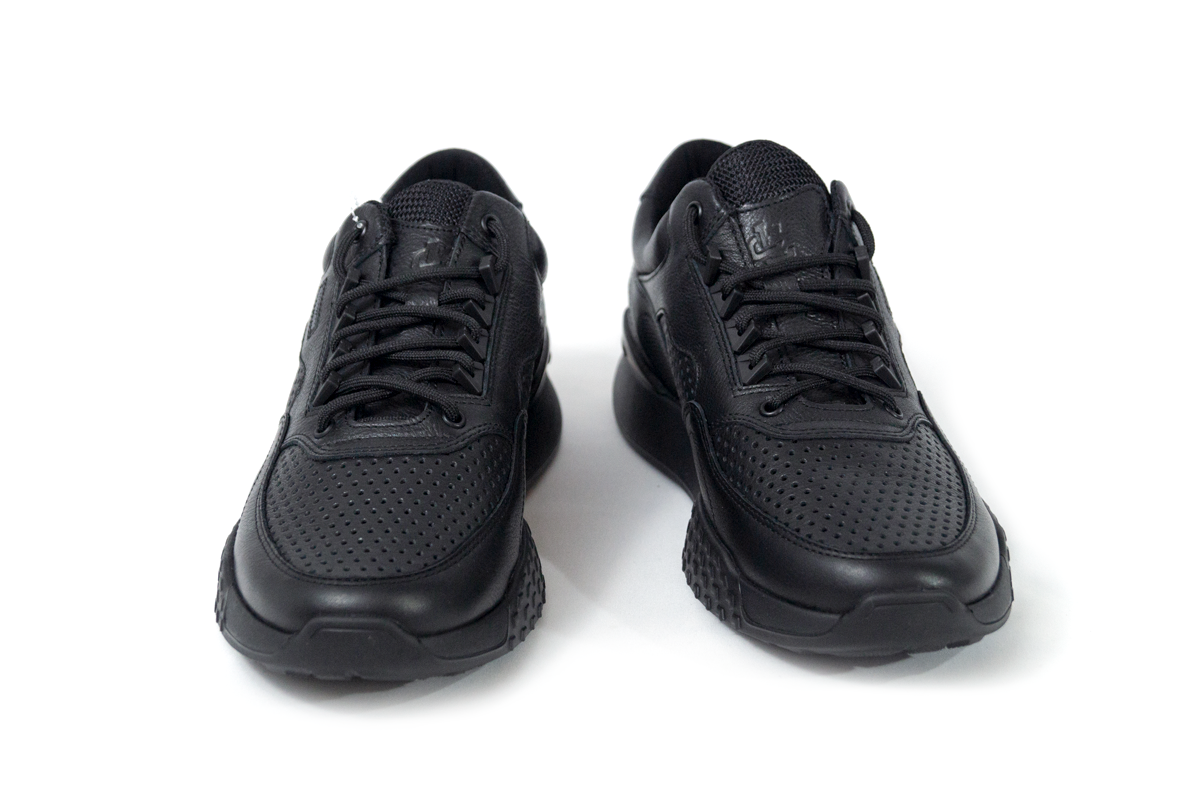 Чоловічі весняні шкіряні кроссівки чорні Clubshoes Roxy Light