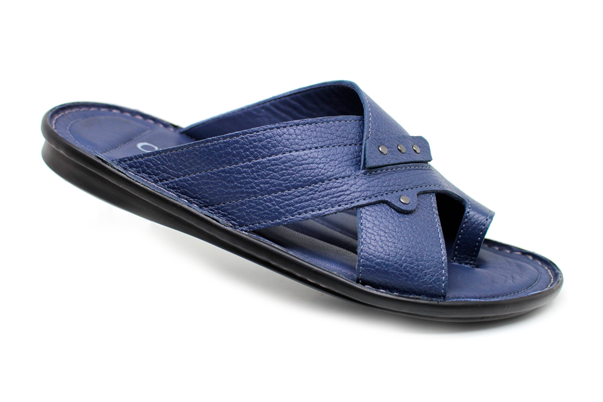 Літні шкіряні чоловічі шльопанці Clubshoes сині Elevate