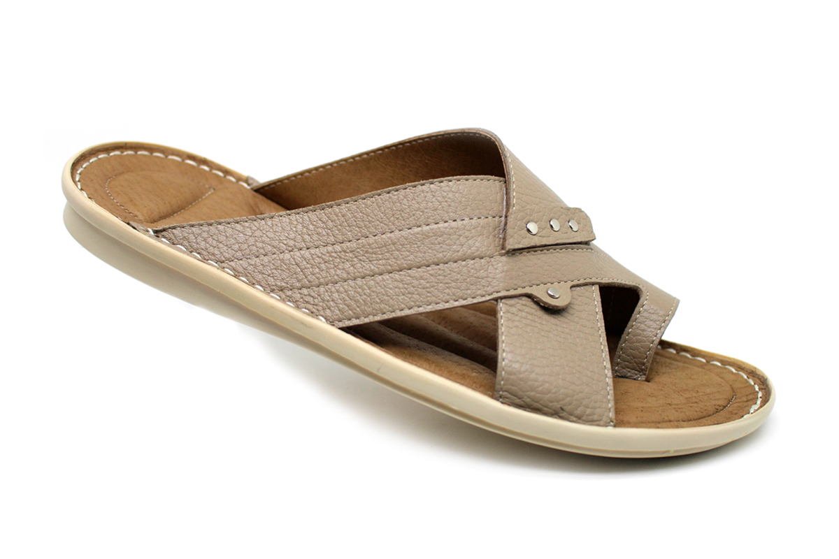 Літні шкіряні чоловічі шльопанці Clubshoes оливкові Elevate